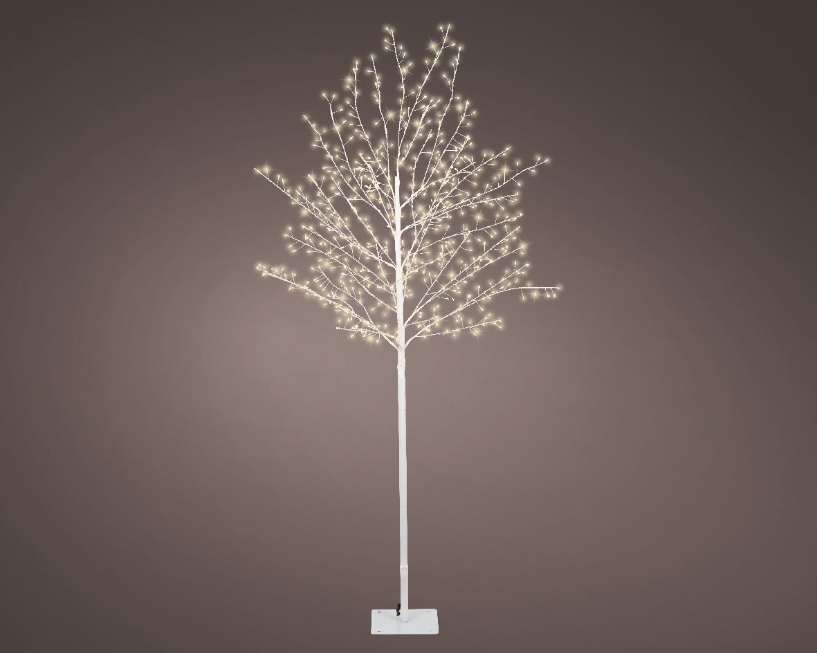 Outdoor Warm White Micro Bright LED White Artificial Twig Tree - 150cm