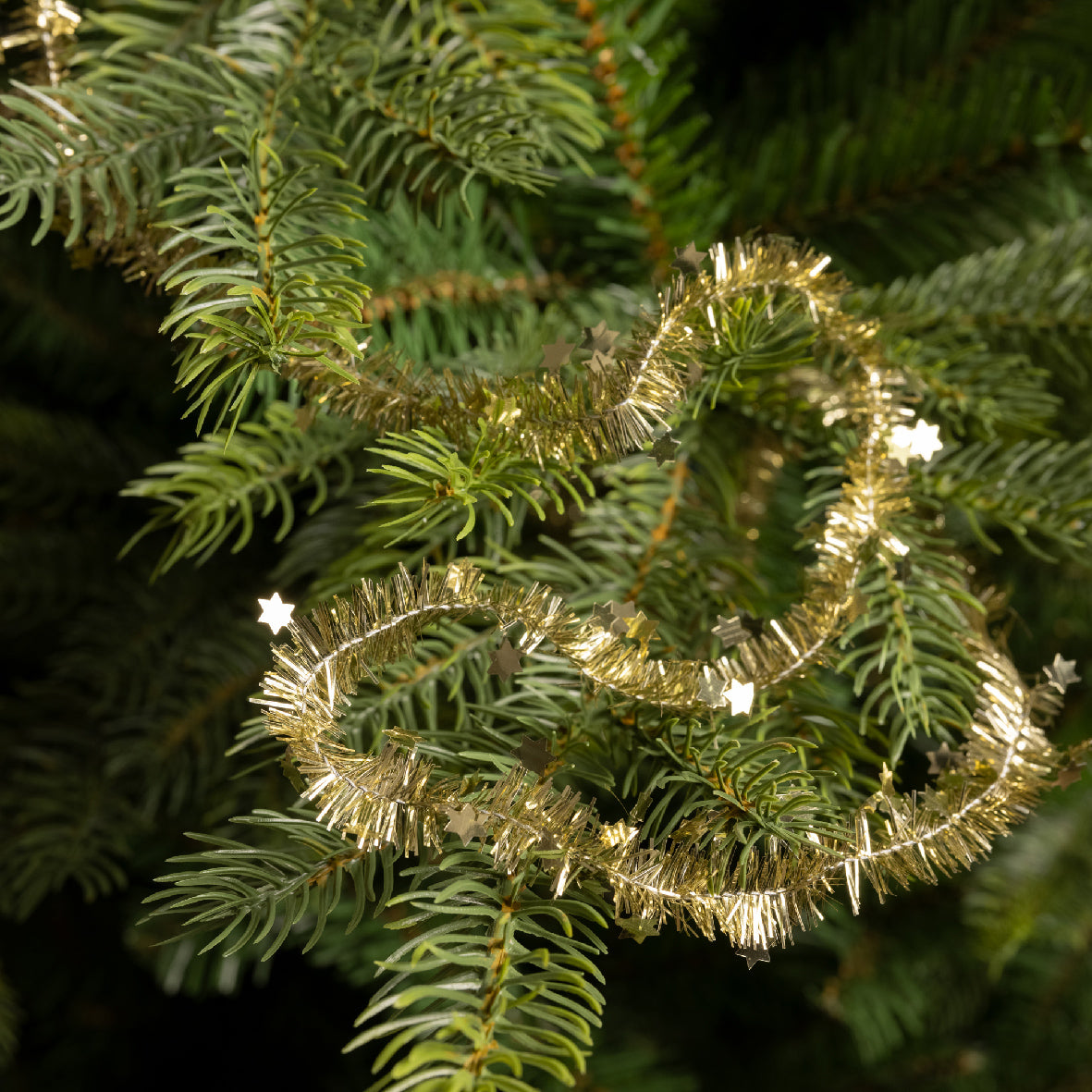 Gold Starry Tinsel Garland - 700cm
