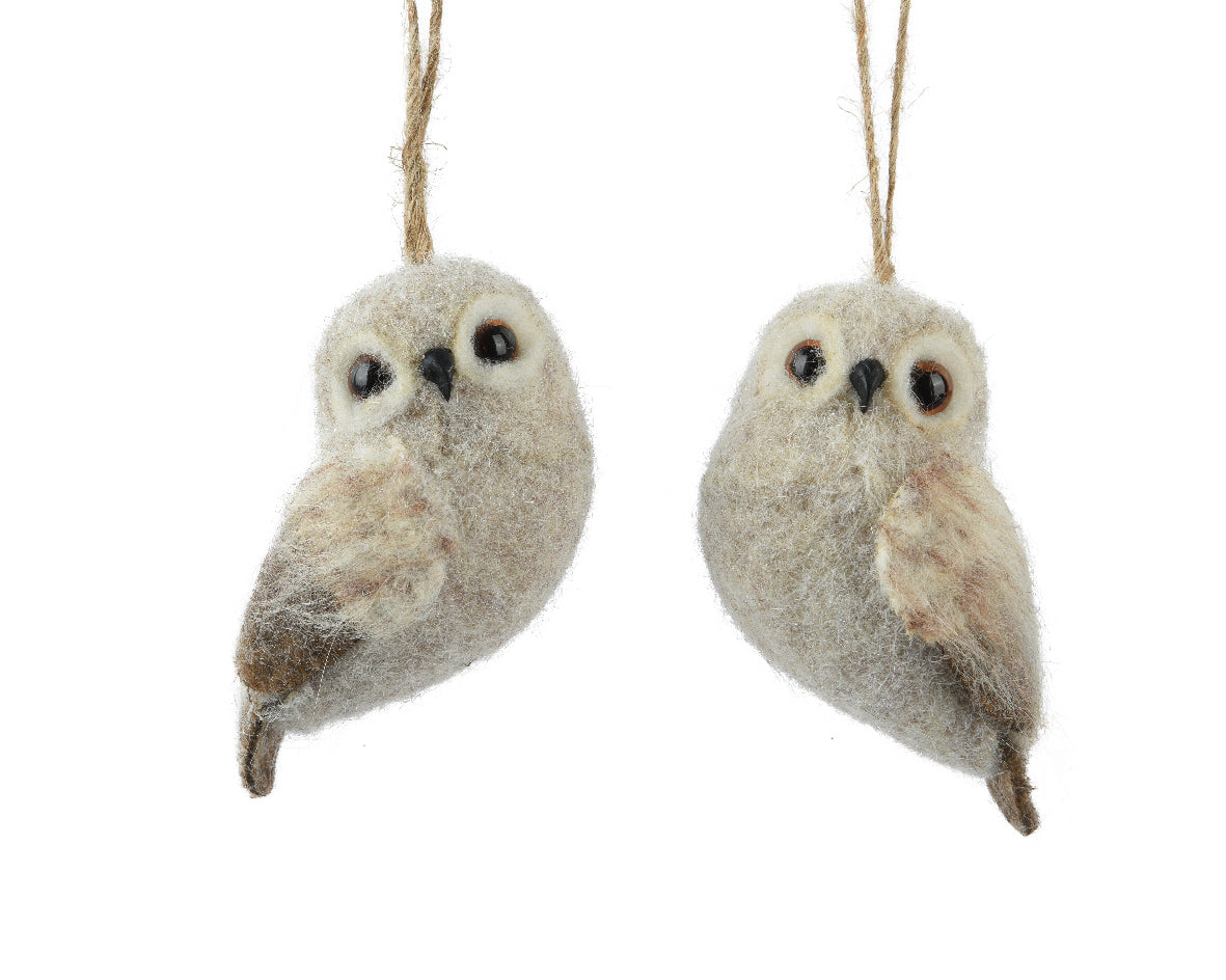 Wool Owl Hanging Bauble Decoration