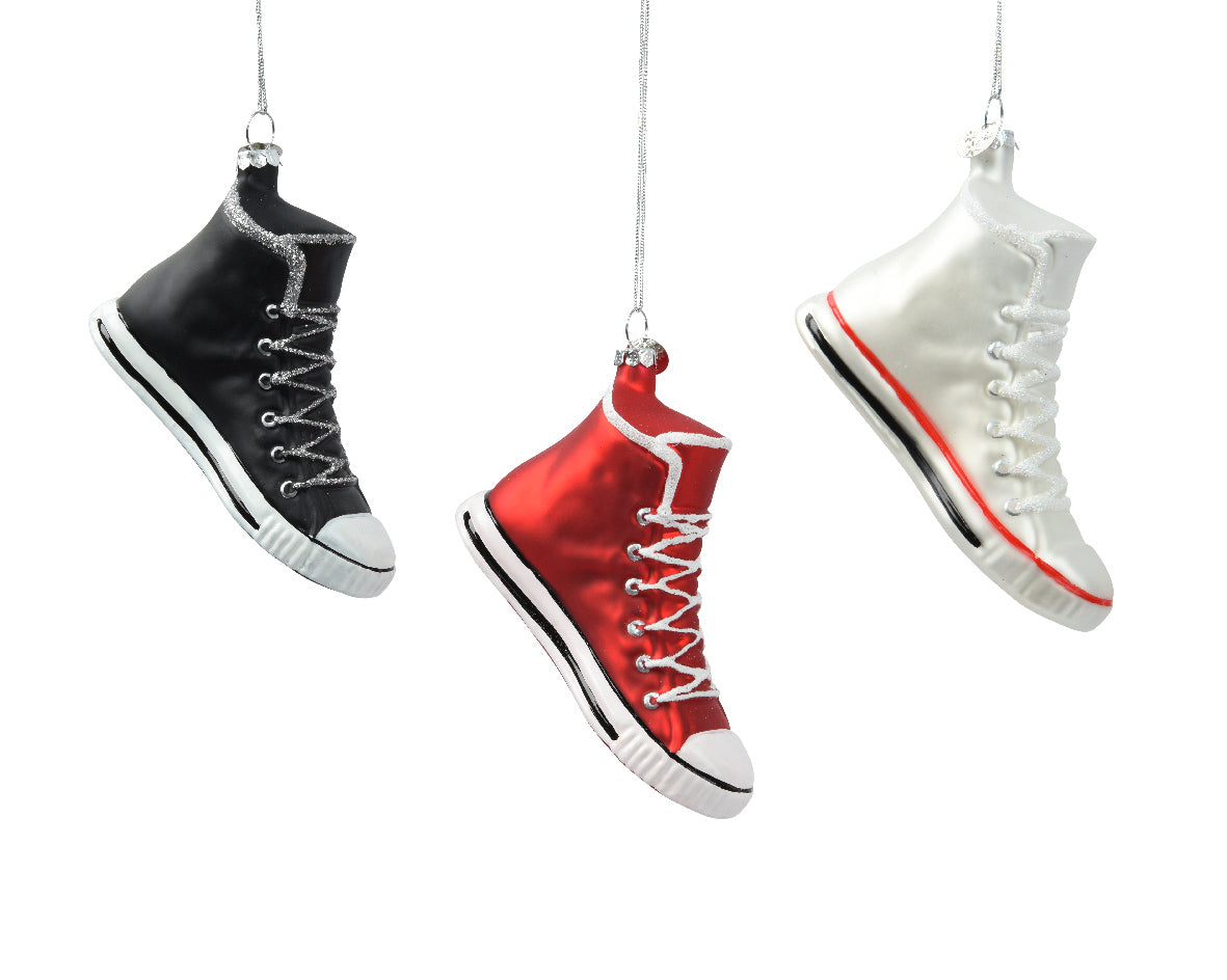 Glass Baseball Boot Style Shoe Christmas Hanging Decoration