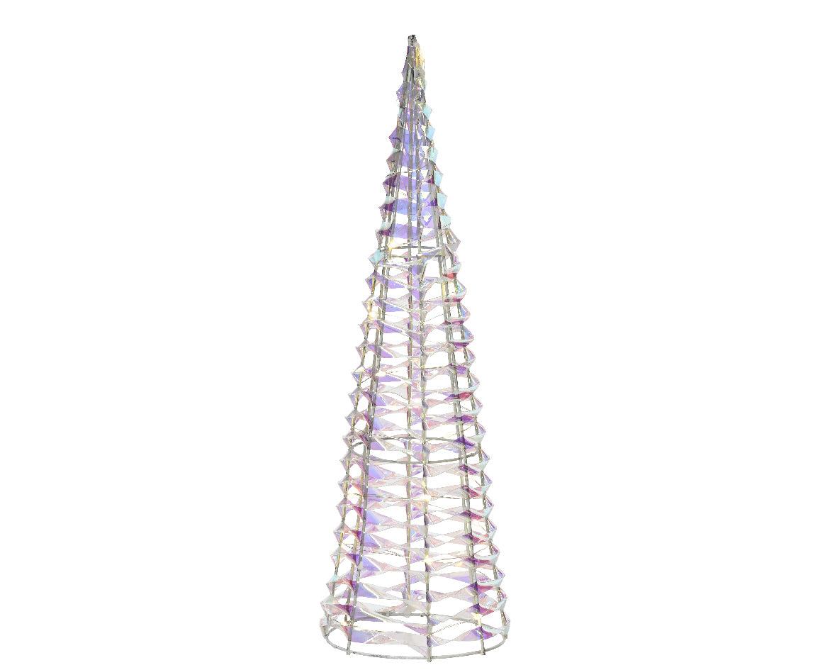 Battery Operated Micro Warm White LED Iridescent Cone