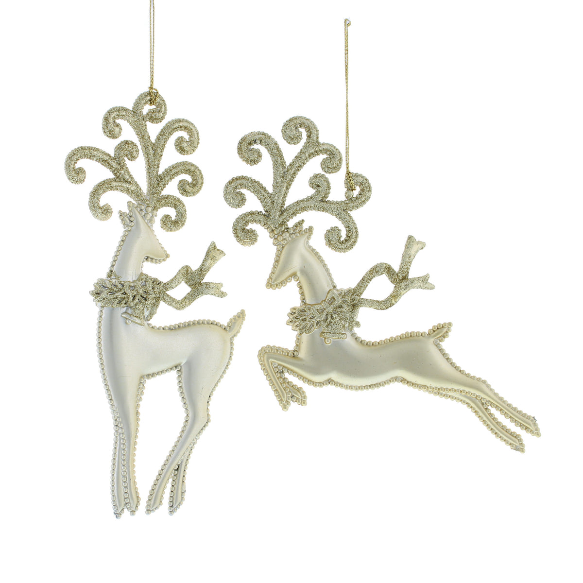 Hanging Matt Gold Acrylic Deer Christmas Tree Decoration