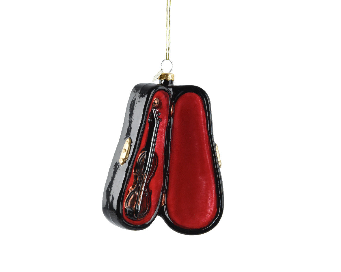 String Instrument in Case Glass Christmas Bauble