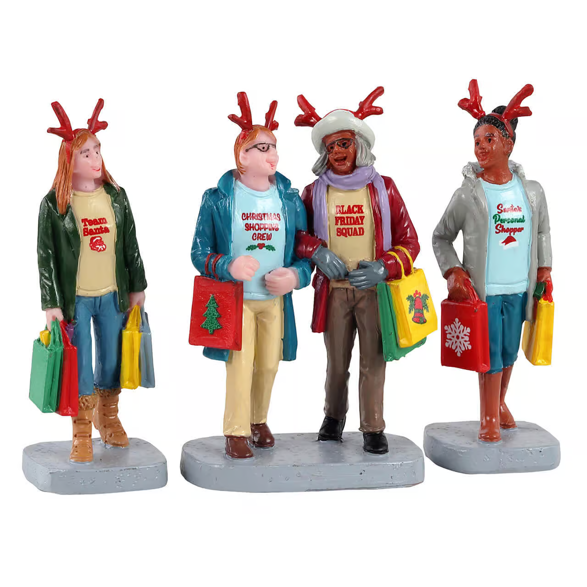 Lemax - Girls Christmas Shopping Trip Christmas Village Figurines - Set of 3