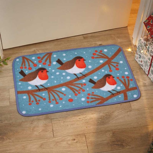 Season's Tweetings Robin Festive Doormat 40x60cm