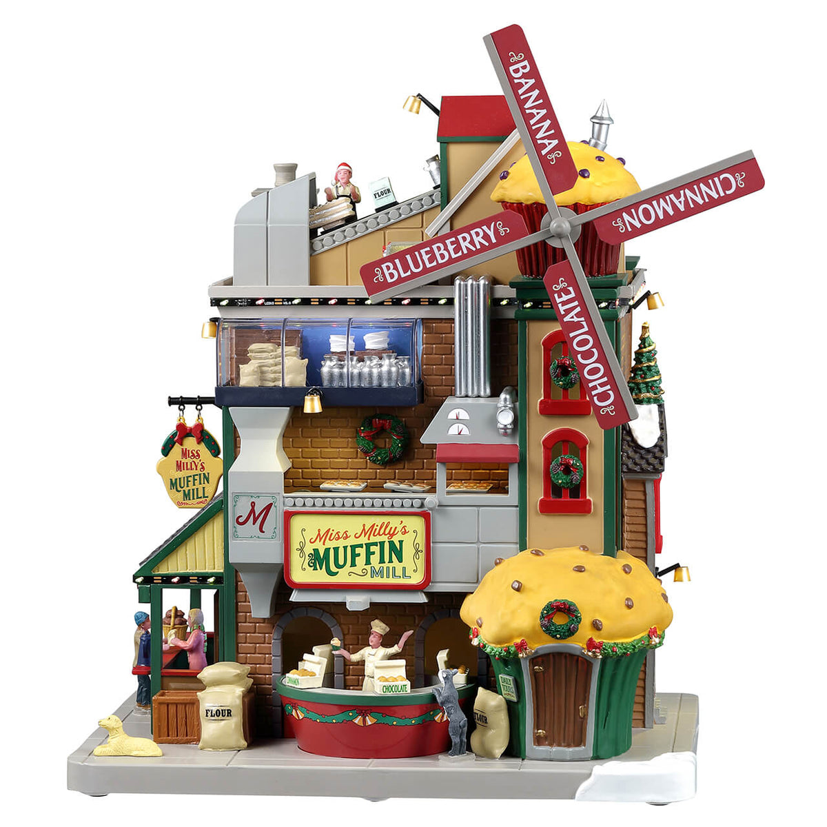 Lemax Miss Milly's Muffin Mill - with Lights, Sound & Motion