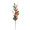 Red & White Candy Spiral Foliage Spray - 70cm