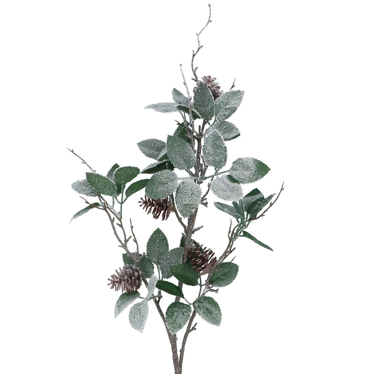 Gisela Graham -  Frosted Leaves & Cones Spray - 94cm