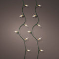 Warm White LED Battery Operated Twinkle Vintage Lights with Green Cable - 50 LEDs