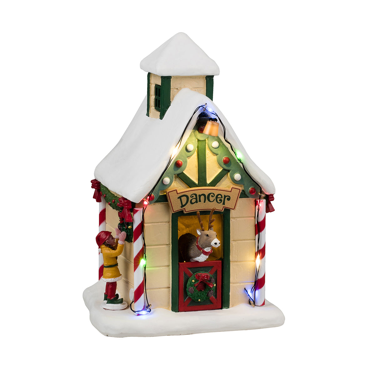 Lemax - Dancer's Den Reindeer House with Elf – Southwood Christmas Shop