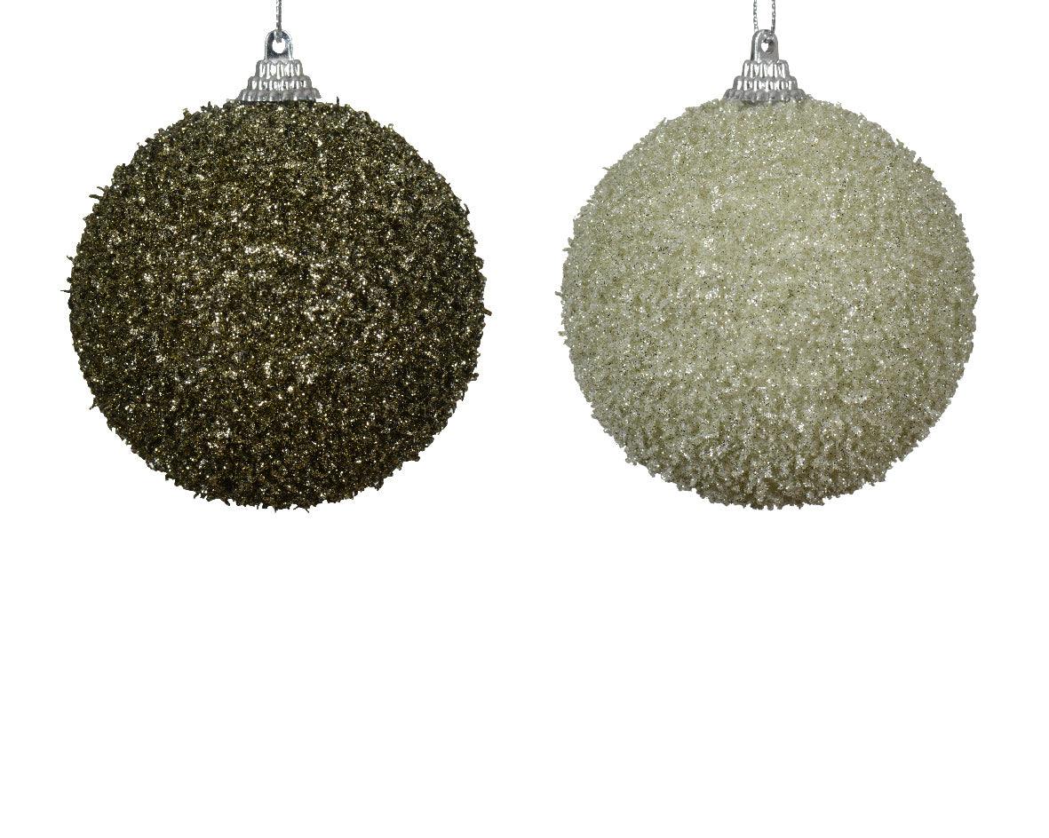 Dark or Light Green Sequin Foam Bauble - 8cm