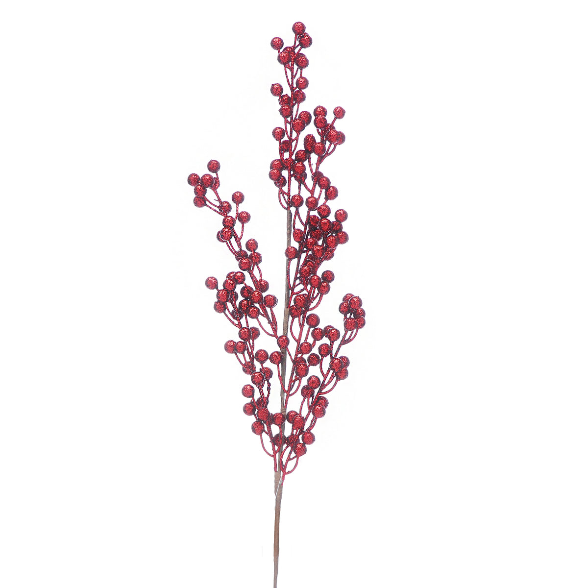 X-Large Dark Red Burgundy Glitter Berries Stem - 80cm