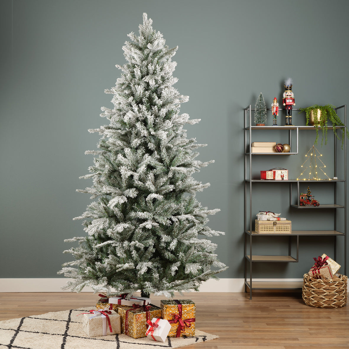 Everlands Snowy Frosted Vermont Spruce Artificial Christmas Tree