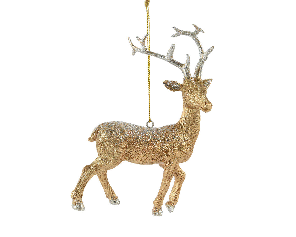 Gold Deer with Pearl Beads Bauble