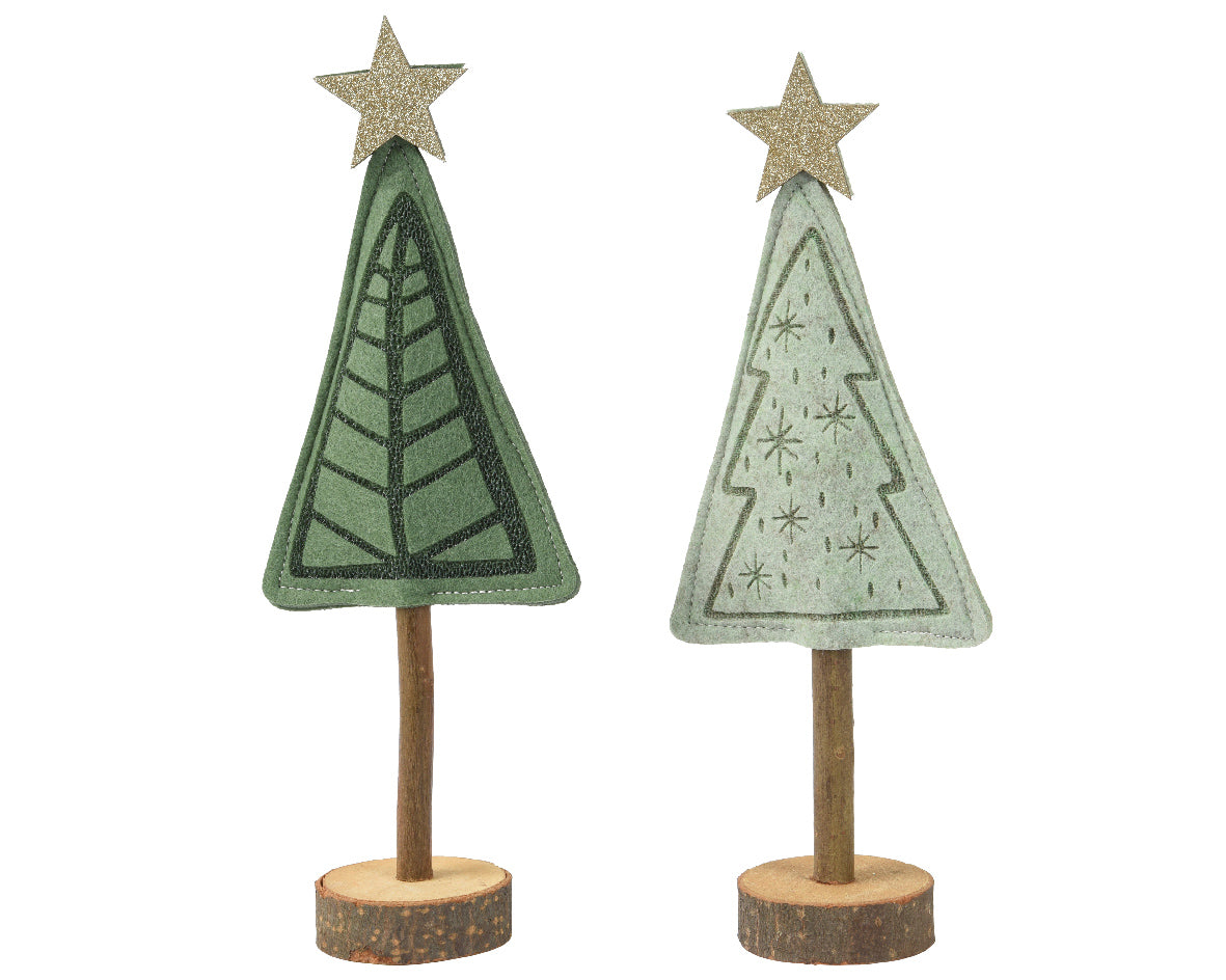 Felt Glitter Tree with Star Ornament - 27cm