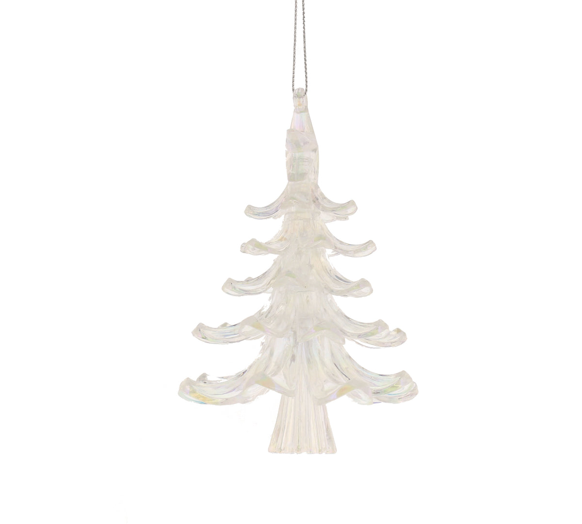 Clear Iridescent Christmas Tree Hanging Decoration