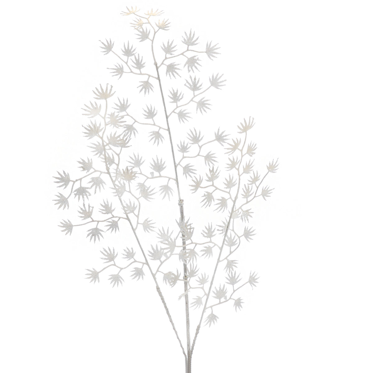 X-Large Shiny White Mini Leaf Stem - 87cm