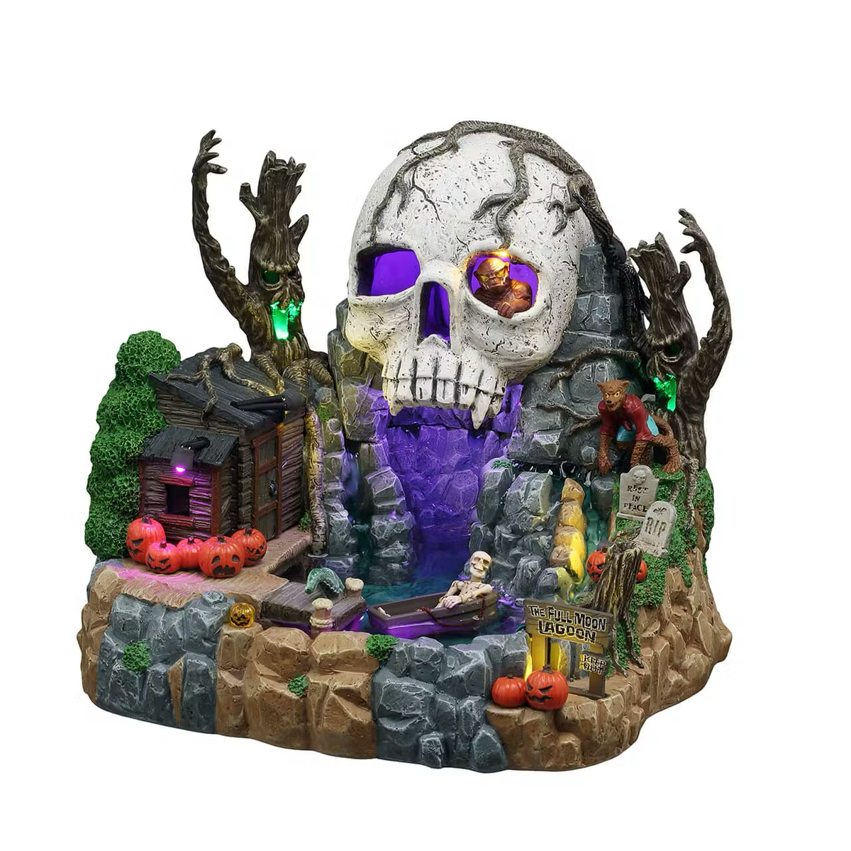 NEW Lemax Spooky Town - The Full Moon Lagoon with Flowing Water