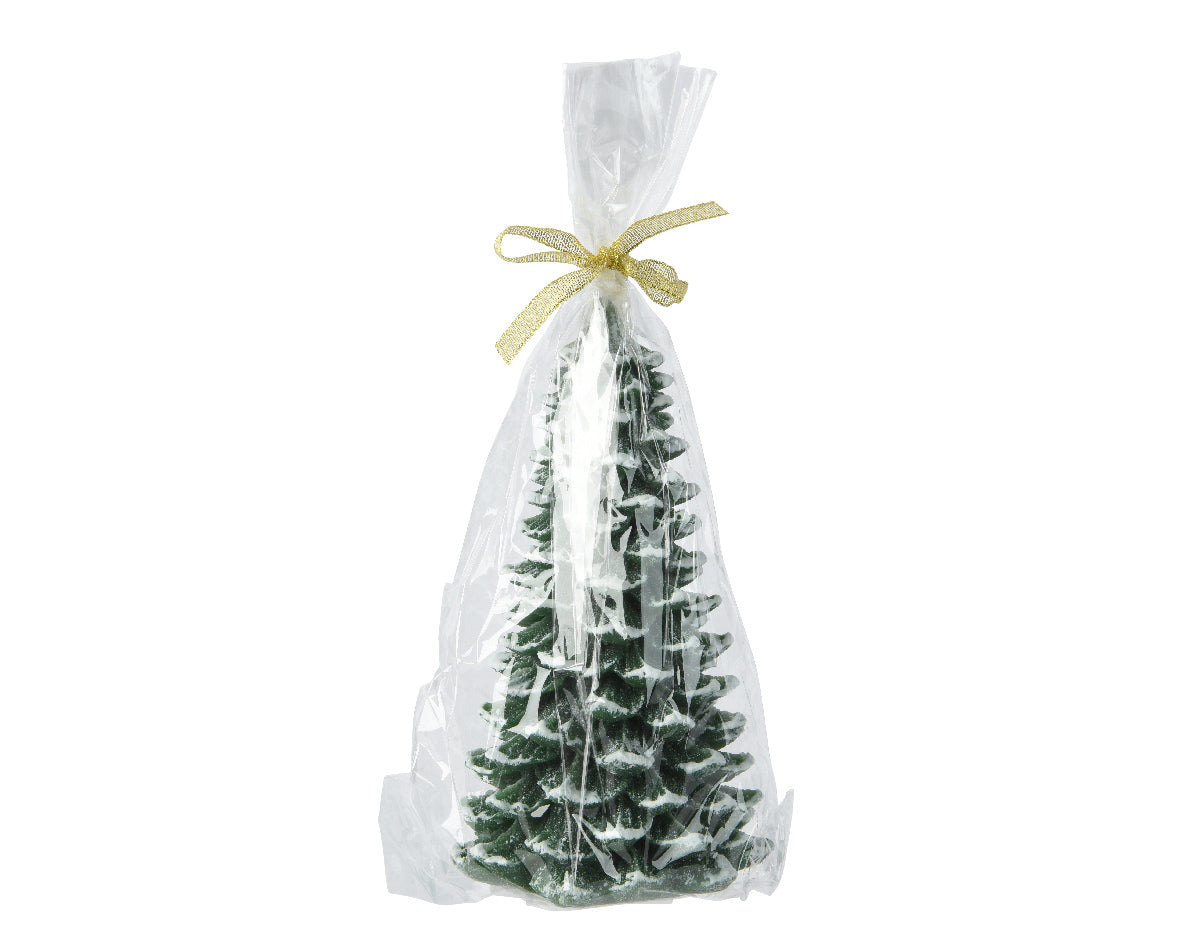Wax Christmas Tree Shaped Gift Wrapped Candle