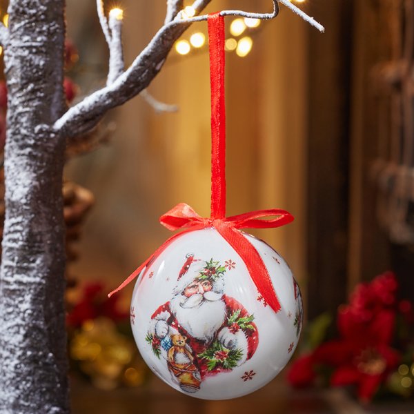 Vintage Santa Claus Christmas Bauble - Single