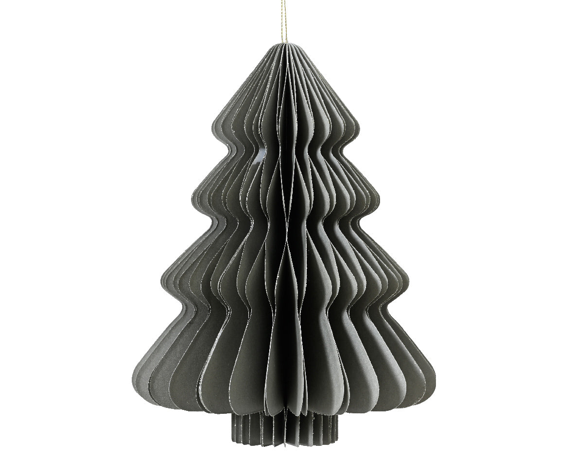 sage GreenPaper Christmas Tree Shaped Hanging Decoration