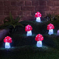 Inlit Ice Light Up Mushrooms - Set of 5 - Battery Operated