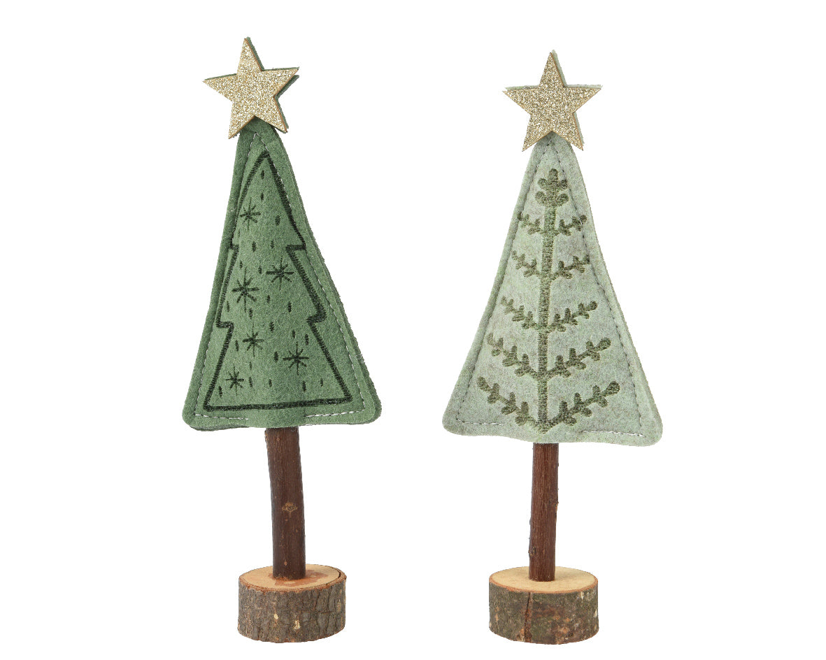 Felt Glitter Tree with Star Ornament - 20cm