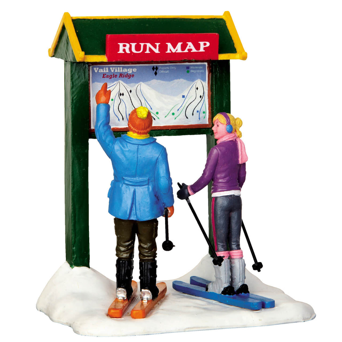 Lemax - What's Next? Skiers with Run Map Figurine