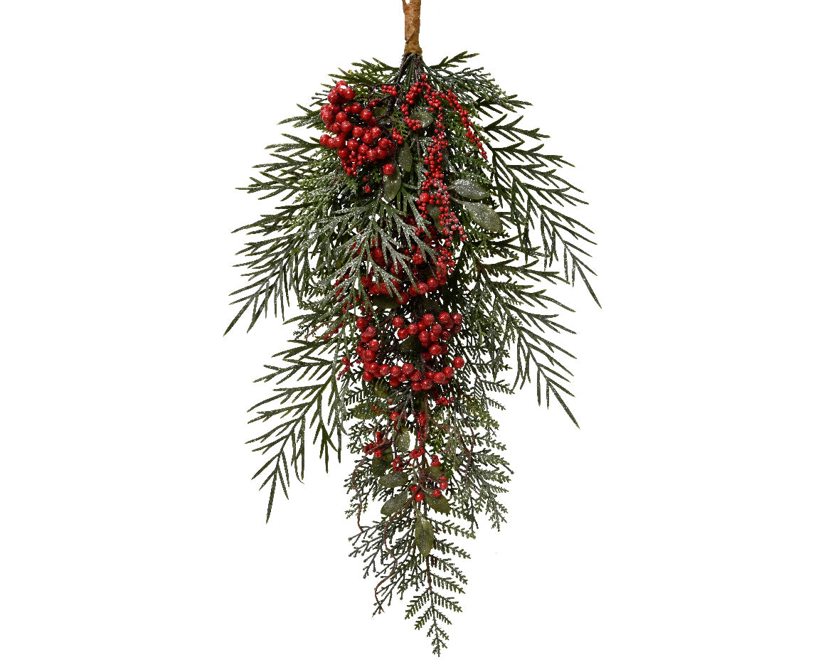 Frosted Mini Red Berry Spray - 50cm