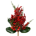 Large Big Red Berry & Foliage Spray - 50cm