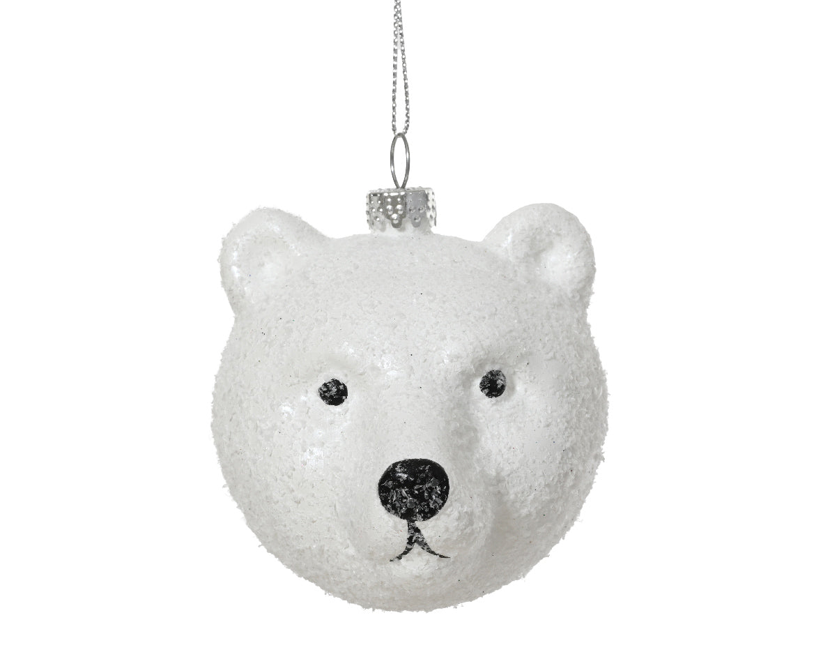 Snow Effect Polar Bear Bauble