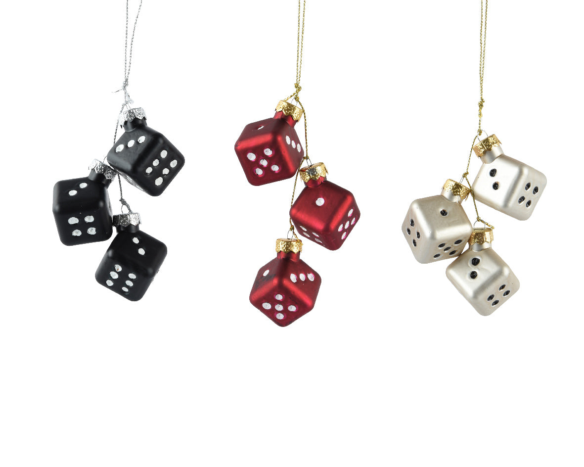 Dice Glass Christmas Bauble