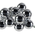 Silver Mini Glass Baubles on a Wire - Bunch of 10 (2.5cm) - Shiny Finish