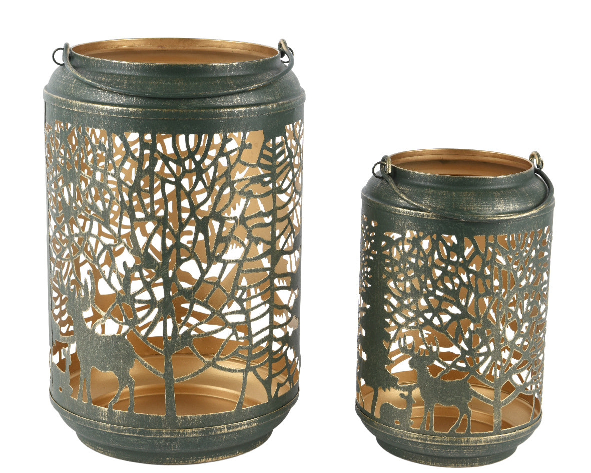 Iron Powder Woodland Scenery Lanterns - Set of 2
