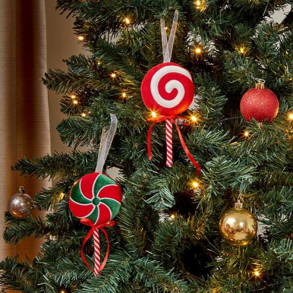 LolliCandy Cane Swirl Lolipop Sweet Pendant Bauble 18cm