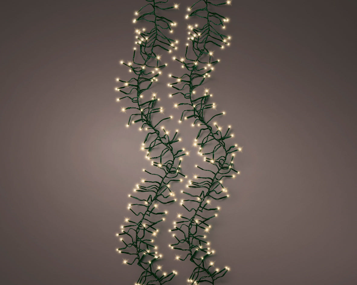 Lumineo LED Multi Action Christmas Twinkle Cluster Lights - Soft Gold