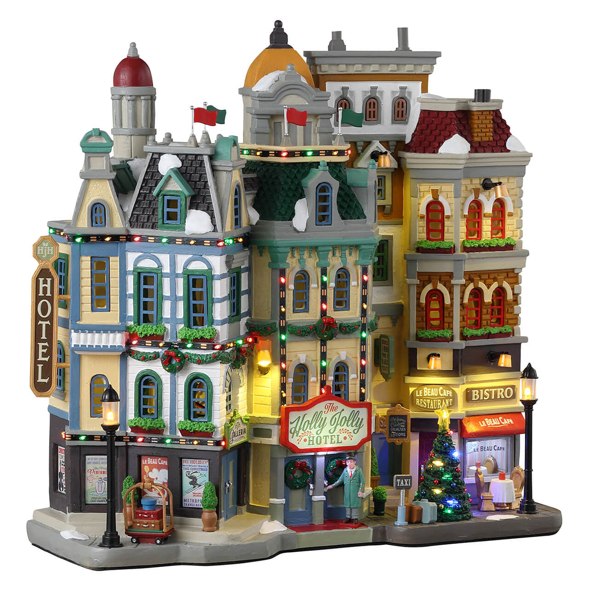 Lemax - The Holly Jolly Hotel Light Up Village Facade Scene