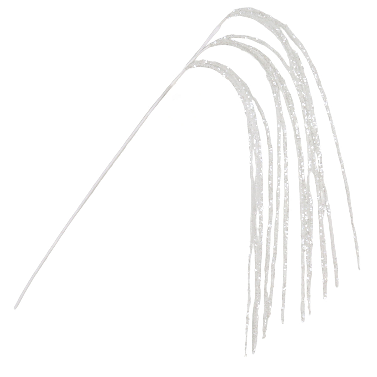 White Glitter Beaded Spray - 118cm