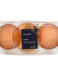 Brandy Transparent Glass Shiny & Matte Baubles 8cm - Box of 4
