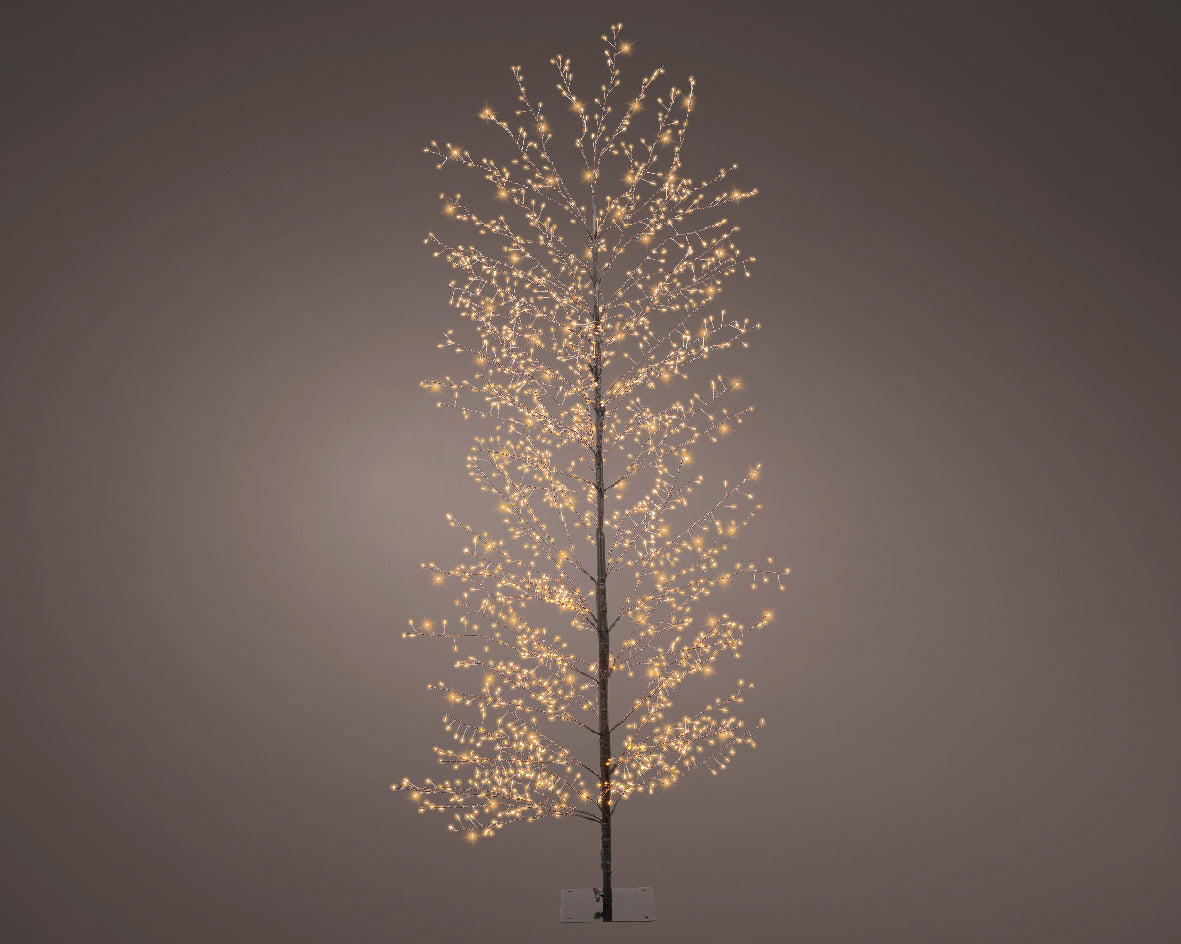 Lumineo Outdoor Classic Warm Cluster Micro Bright Black Twig Tree with 1755 LEDs - 180cm