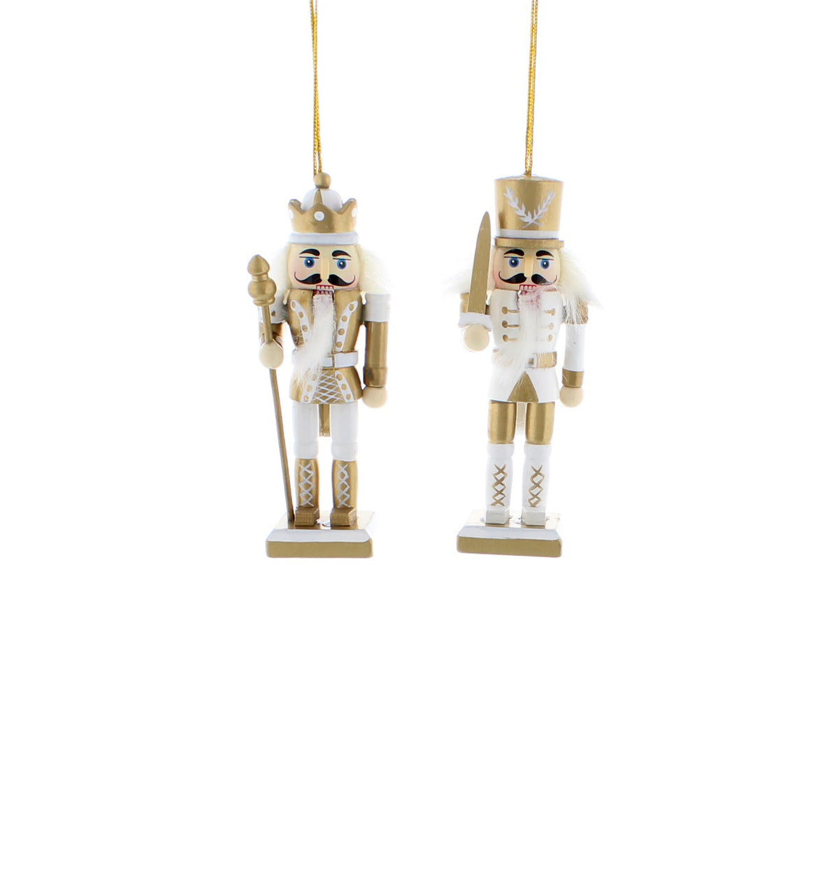 Gold & White Nutcracker Single Hanging Decoration