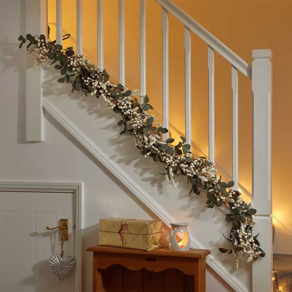 White WinterBerry Artificial Decorated Christmas Garland - 180cm