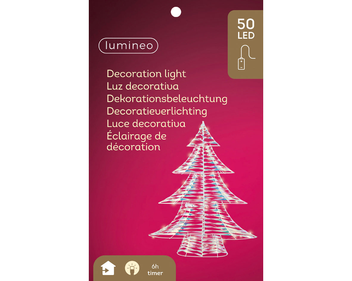 Indoor Battery Operated Iridescent Micro Warm White LED Light Up Christmas Tree