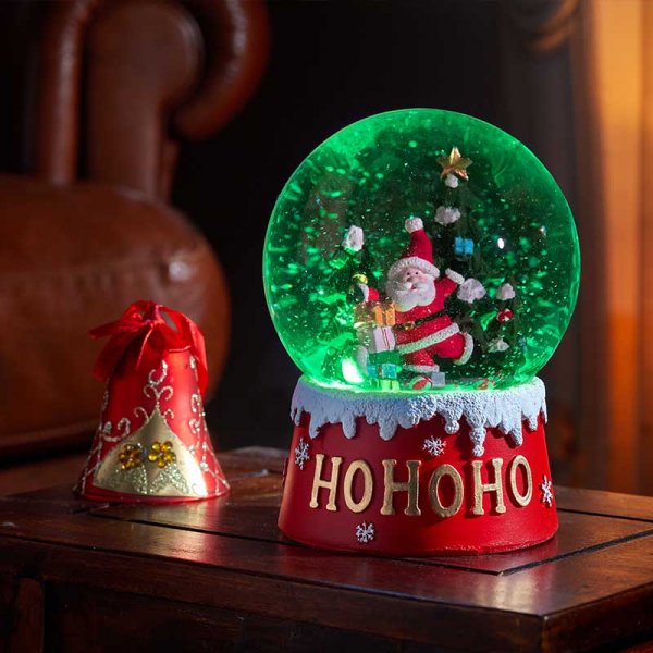 Musical Christmas Santa SnowSpheres Light Up Snow Globe - 12cm