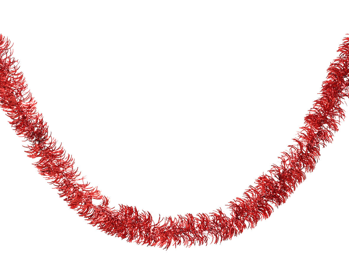 Christmas Red Tinsel Garland - 270cm