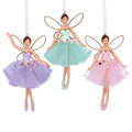 Gisela Graham - Resin Pastel Fairy Hanging Christmas Decoration Single - 14cm