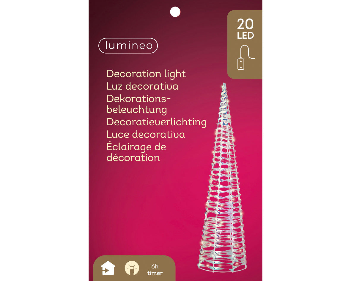 Battery Operated Micro Warm White LED Iridescent Cone