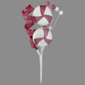 Pink & White Candy Cane Curl Pick - 20cm