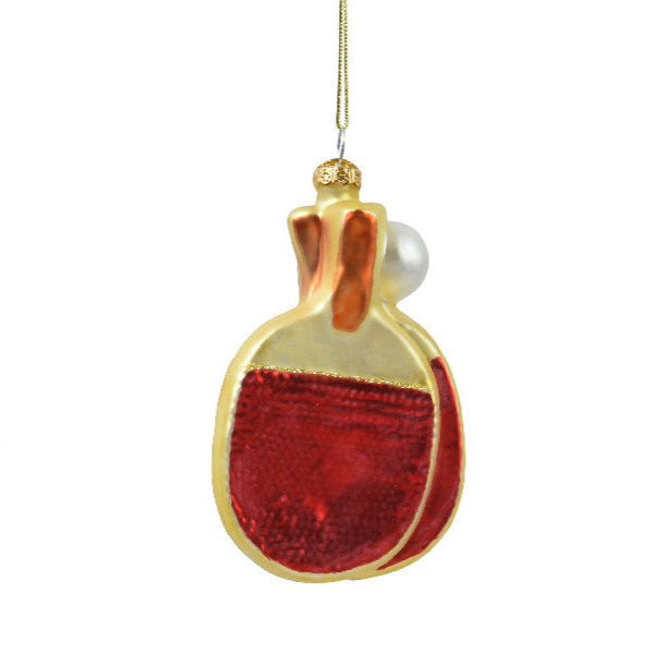Glass Sports Racket Christmas Bauble