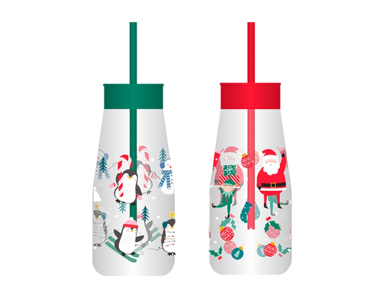 Kids Plastic Milk Jar & Straw - Single